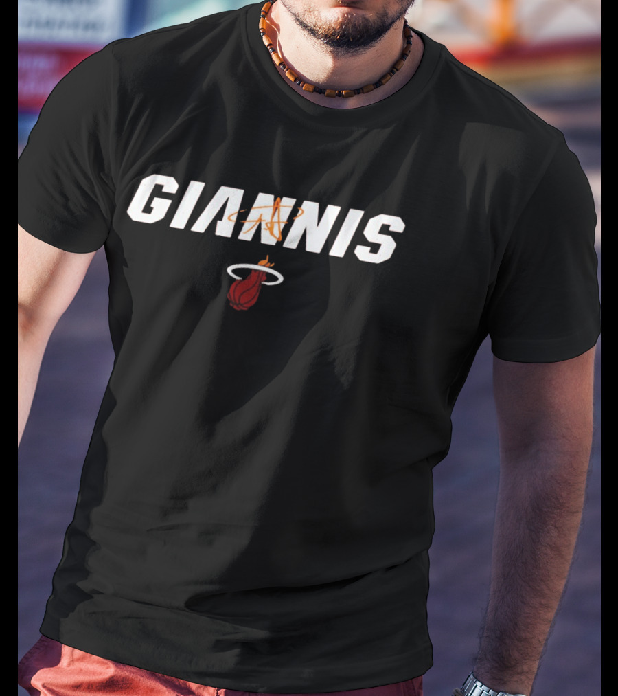 Giannis Antetokounmpo Miami Heat Basketball Team Font T-Shirt