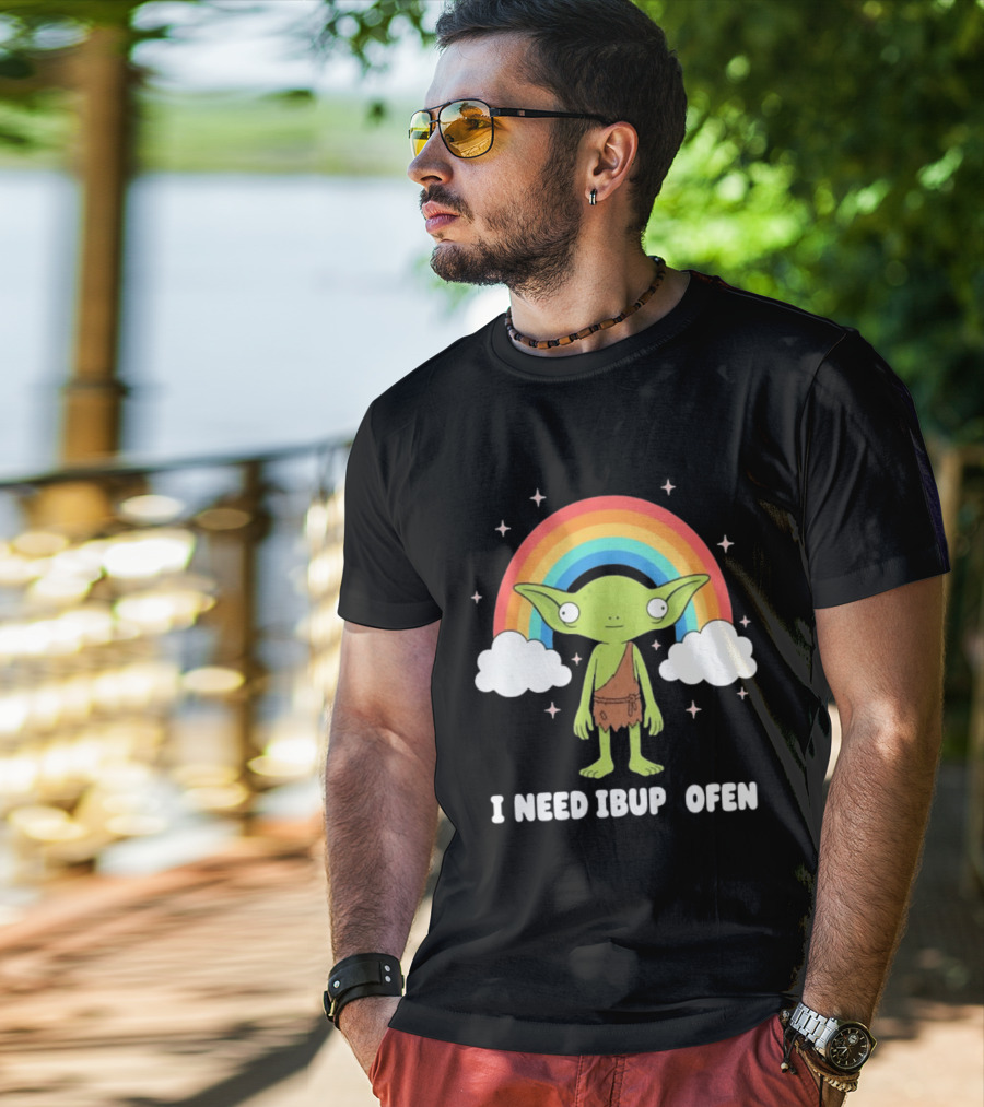 Goblin Rainbow I Need Ibuprofen Cute Fantasy T-Shirt
