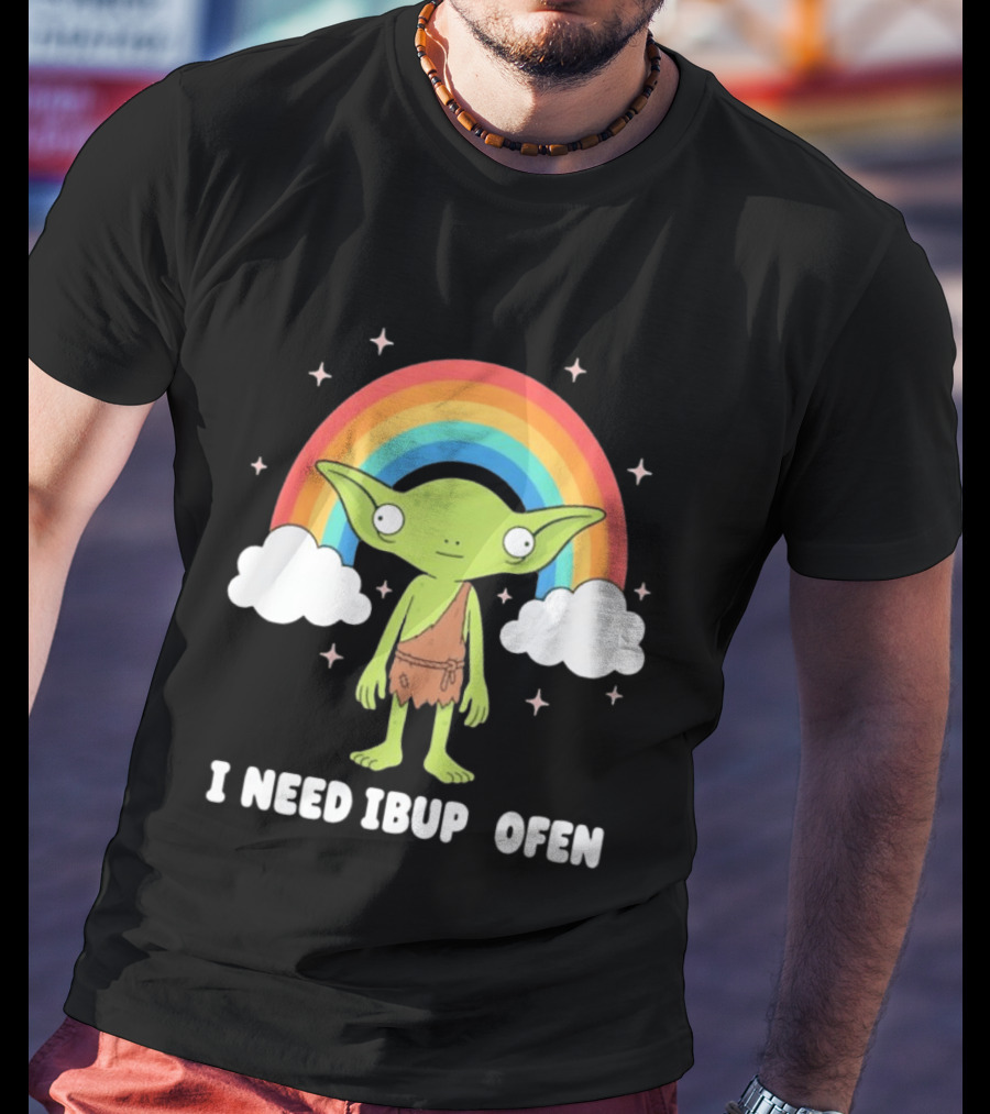 Goblin Rainbow I Need Ibuprofen Cute Fantasy T-Shirt