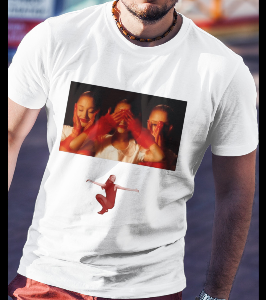 Ariana Grande Eternal Sunshine Red Gloves Three Faces Pose Music Album T-Shirt