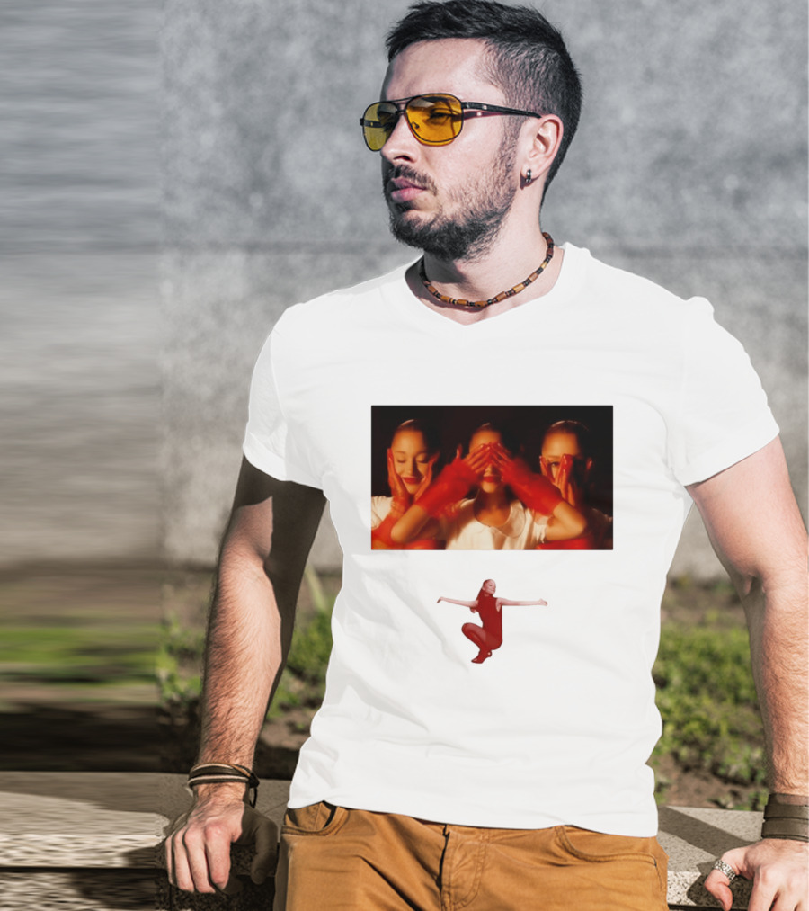 Ariana Grande Eternal Sunshine Red Gloves Three Faces Pose Music Album T-Shirt