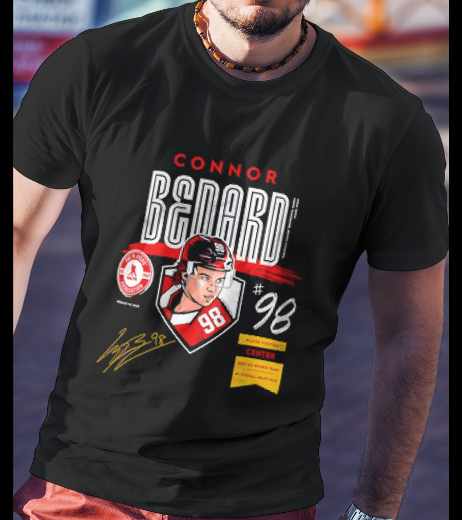 Connor Bedard Chicago Blackhawks #98 Rookie Spotlight Player Position Draft Pick T-Shirt