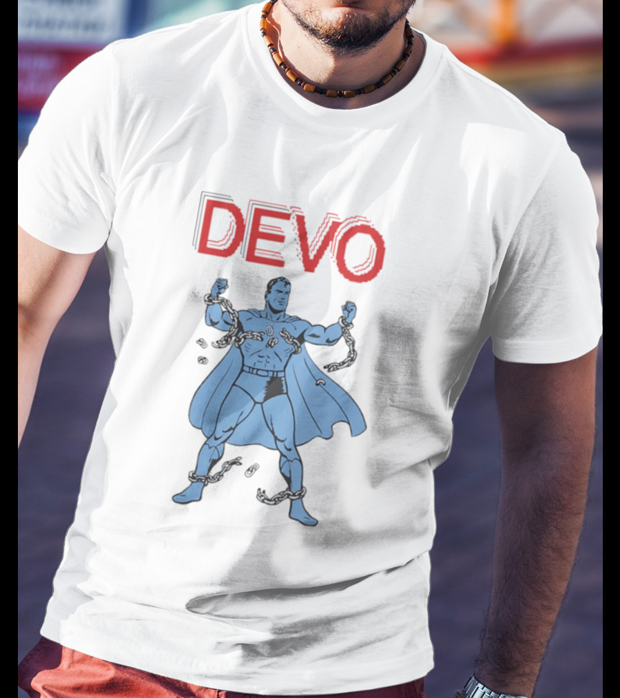 Devo Superhero Comic Style Action Figure T-Shirt