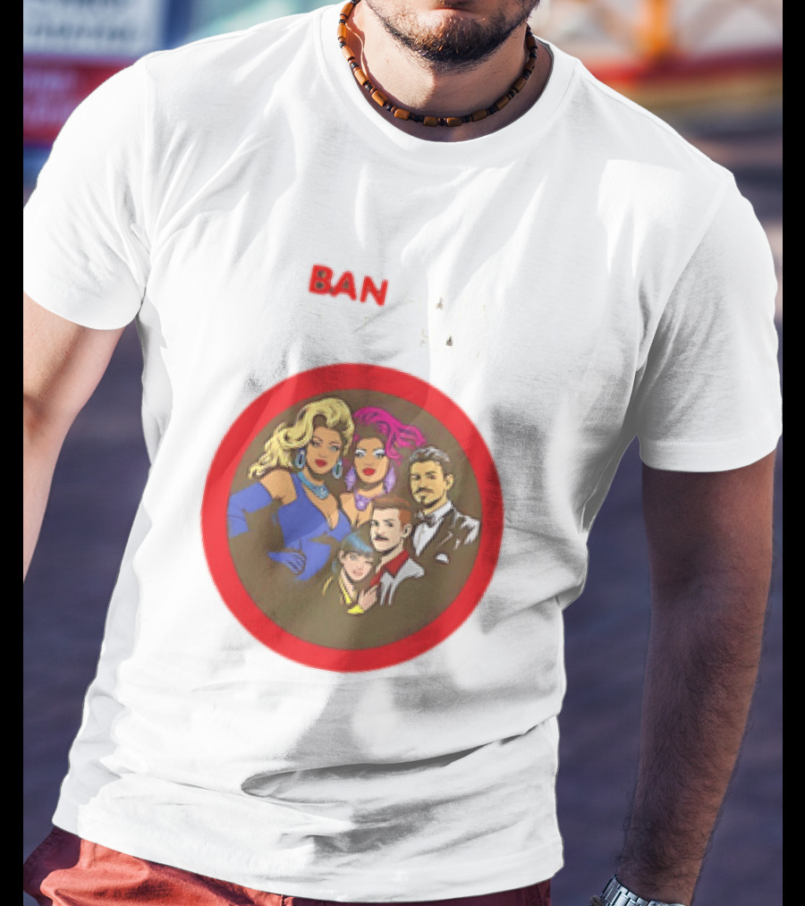 Ban Hate Not Drag Retro LGBTQ+ Inclusive Message T-Shirt