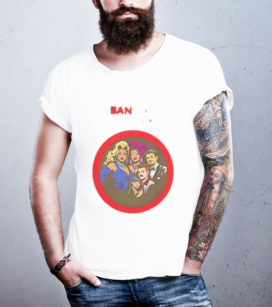 Ban Hate Not Drag Retro LGBTQ+ Inclusive Message T-Shirt