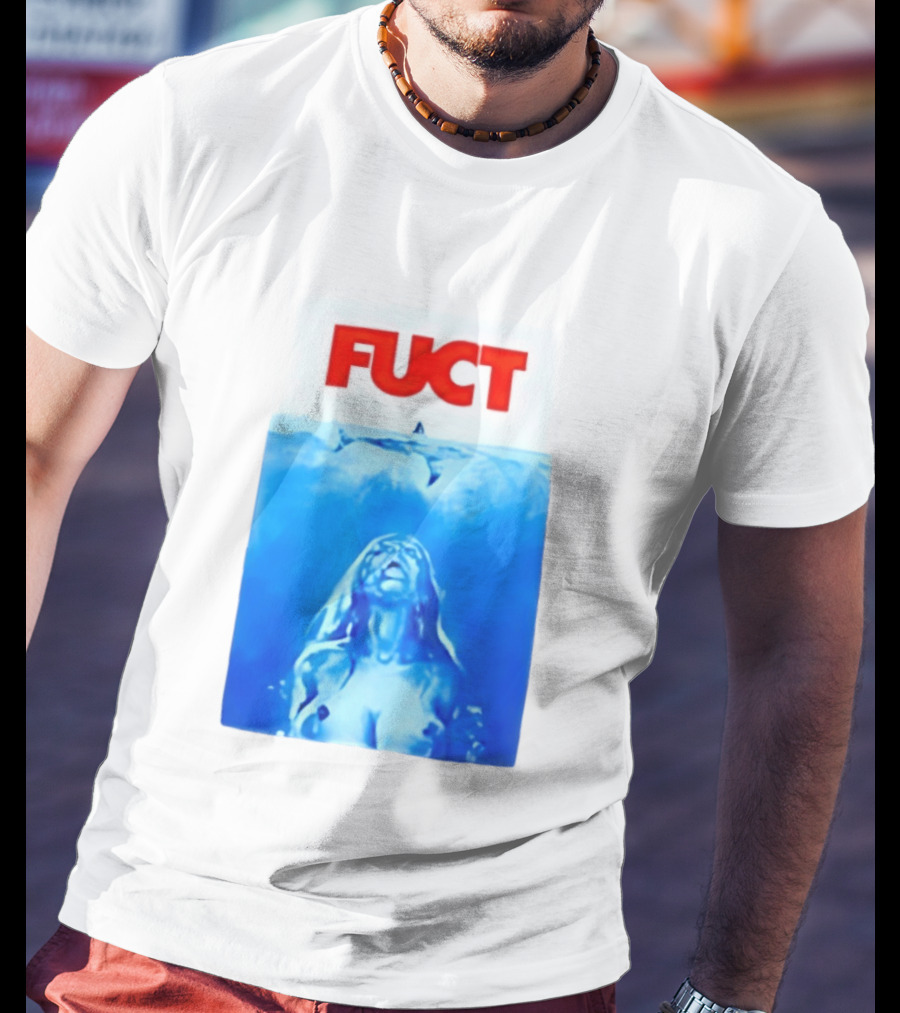 FUCT Jaws Ocean Shark Woman Swimming T-Shirt