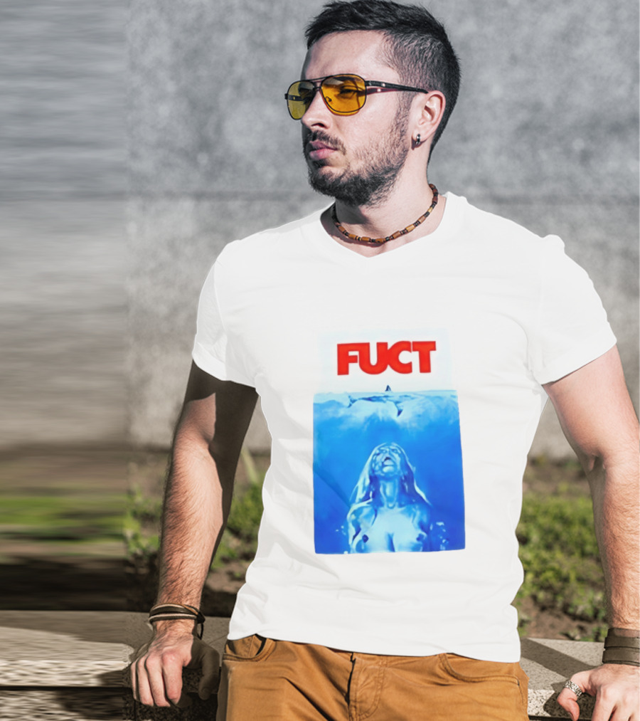FUCT Jaws Ocean Shark Woman Swimming T-Shirt