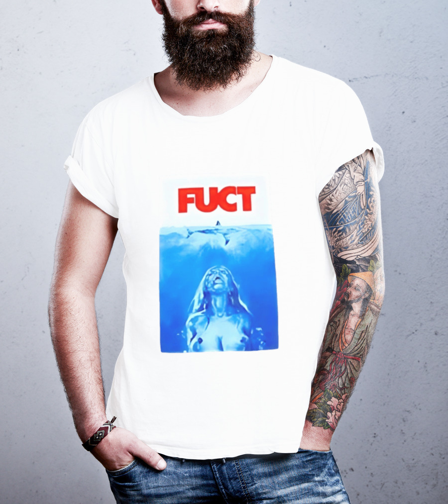 FUCT Jaws Ocean Shark Woman Swimming T-Shirt
