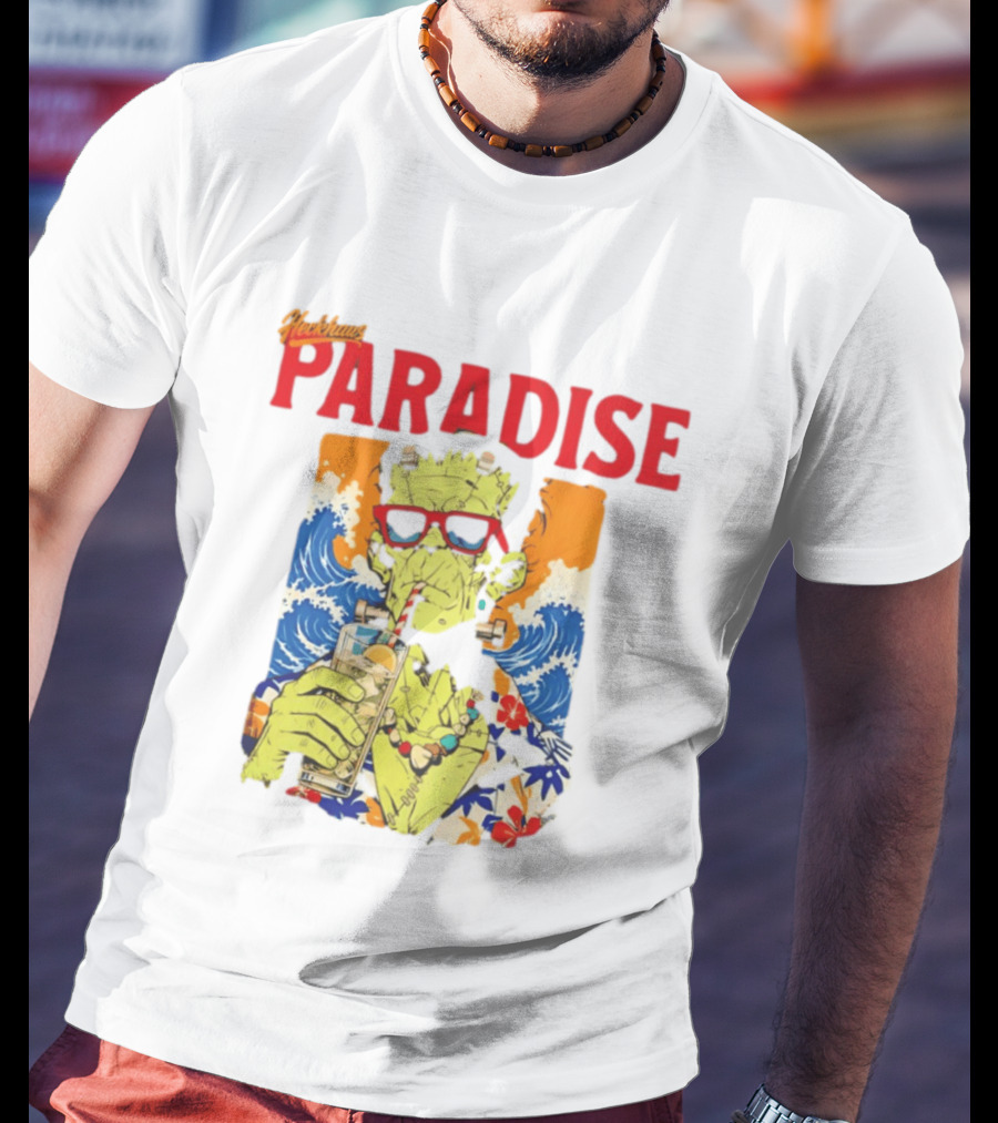 Heckhaus Paradise Frankenstein Hawaiian Waves Drinking Lemon Juice T-Shirt