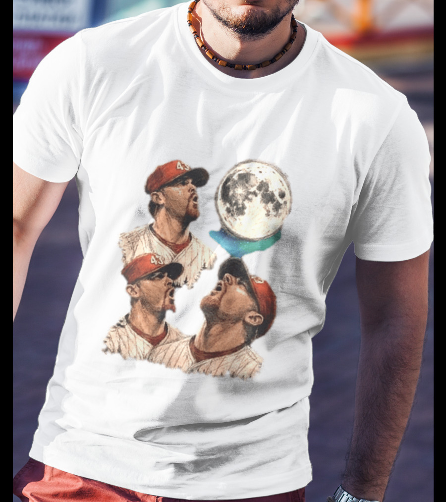 Patrick Sandoval 43 Los Angeles Angels MLB Baseball Moon Northern Lights T-Shirt
