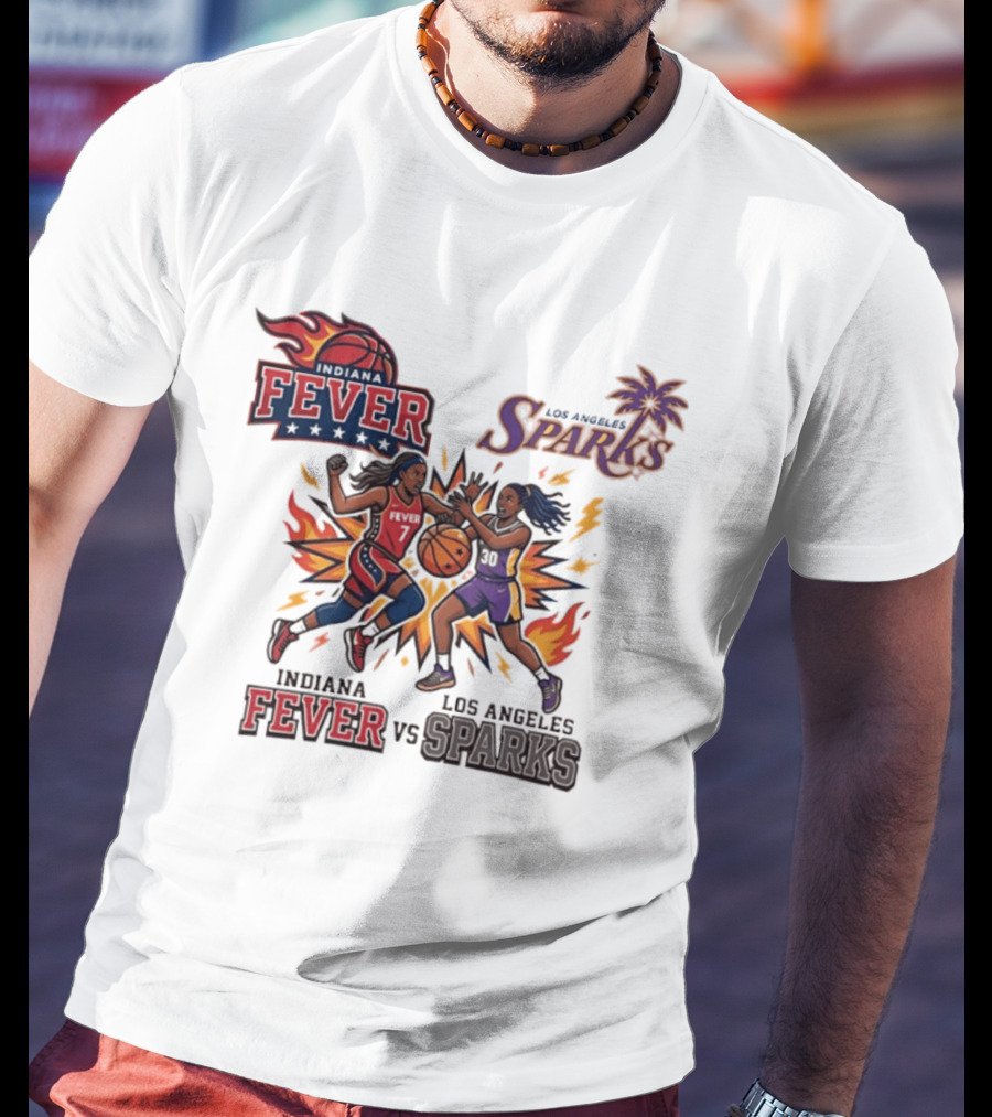 Indiana Fever Vs Los Angeles Sparks Basketball Players T-Shirt