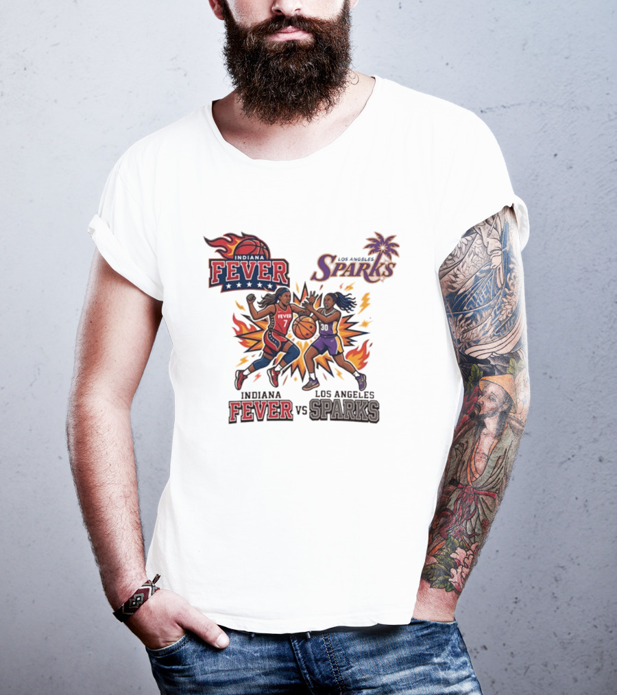 Indiana Fever Vs Los Angeles Sparks Basketball Players T-Shirt