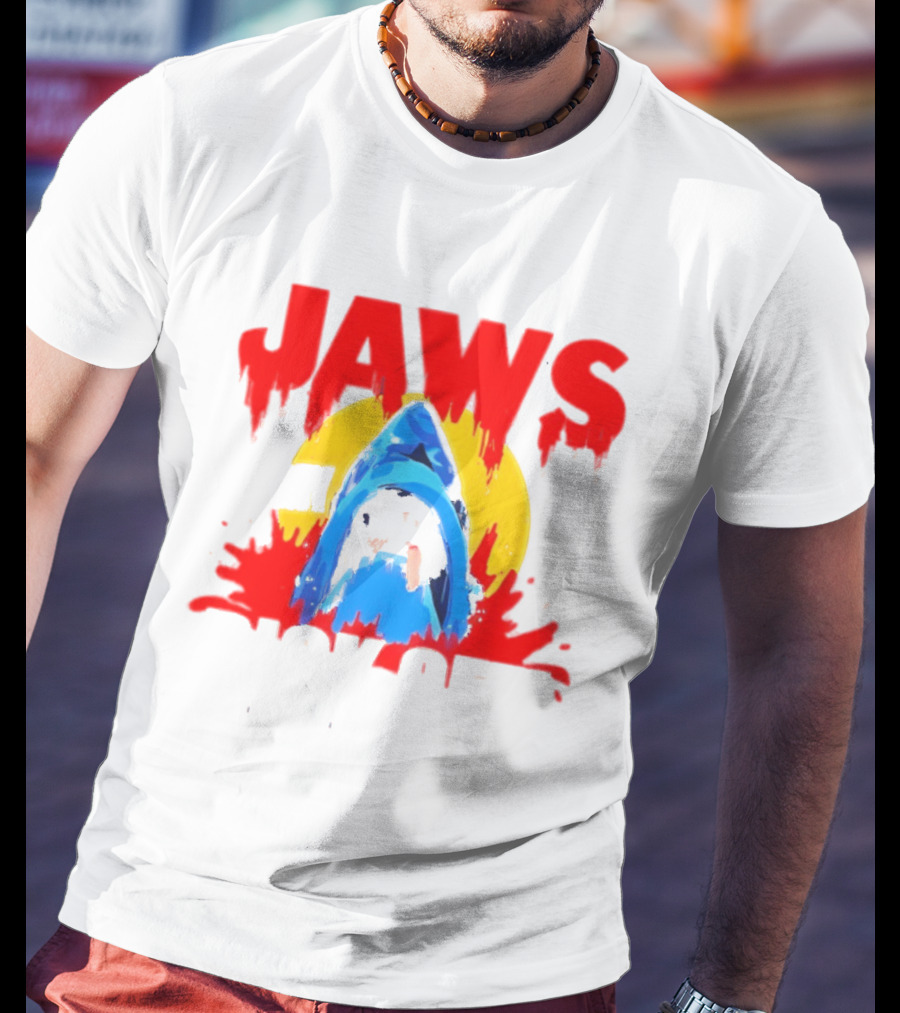 Jaws Bit My Dick Off Amity Island New England Shark Attack T-Shirt