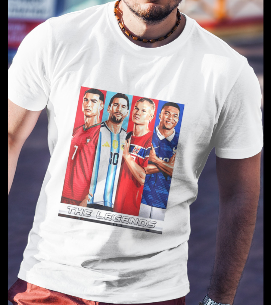 The Legends Ronaldo Messi Haaland Mbappe Football Stars T-Shirt