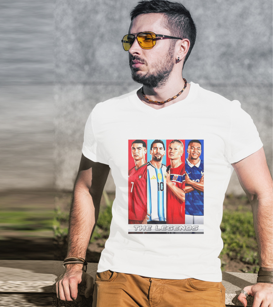 The Legends Ronaldo Messi Haaland Mbappe Football Stars T-Shirt
