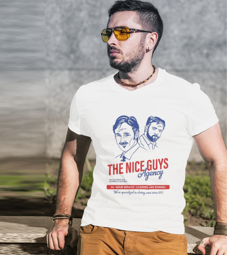 The Nice Guys Agency 24 Hour Service Licensed And Bonded Drawing T-Shirt