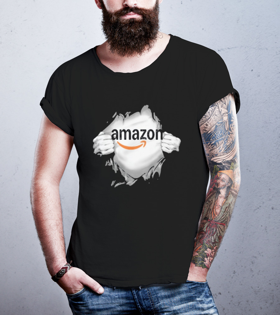 Amazon Ripped Chest Superhero Torn Employee T-Shirt