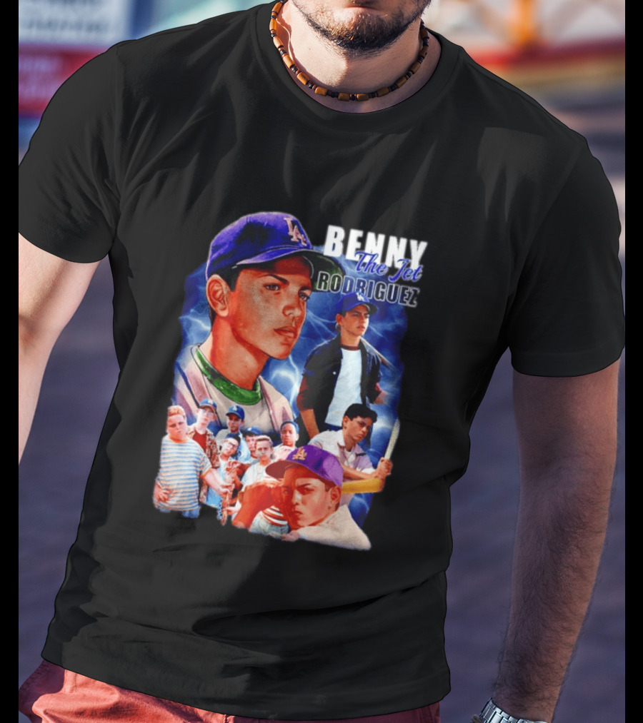Benny The Jet Rodriguez Sandlot Baseball Movie Iconic Character Collage T-Shirt