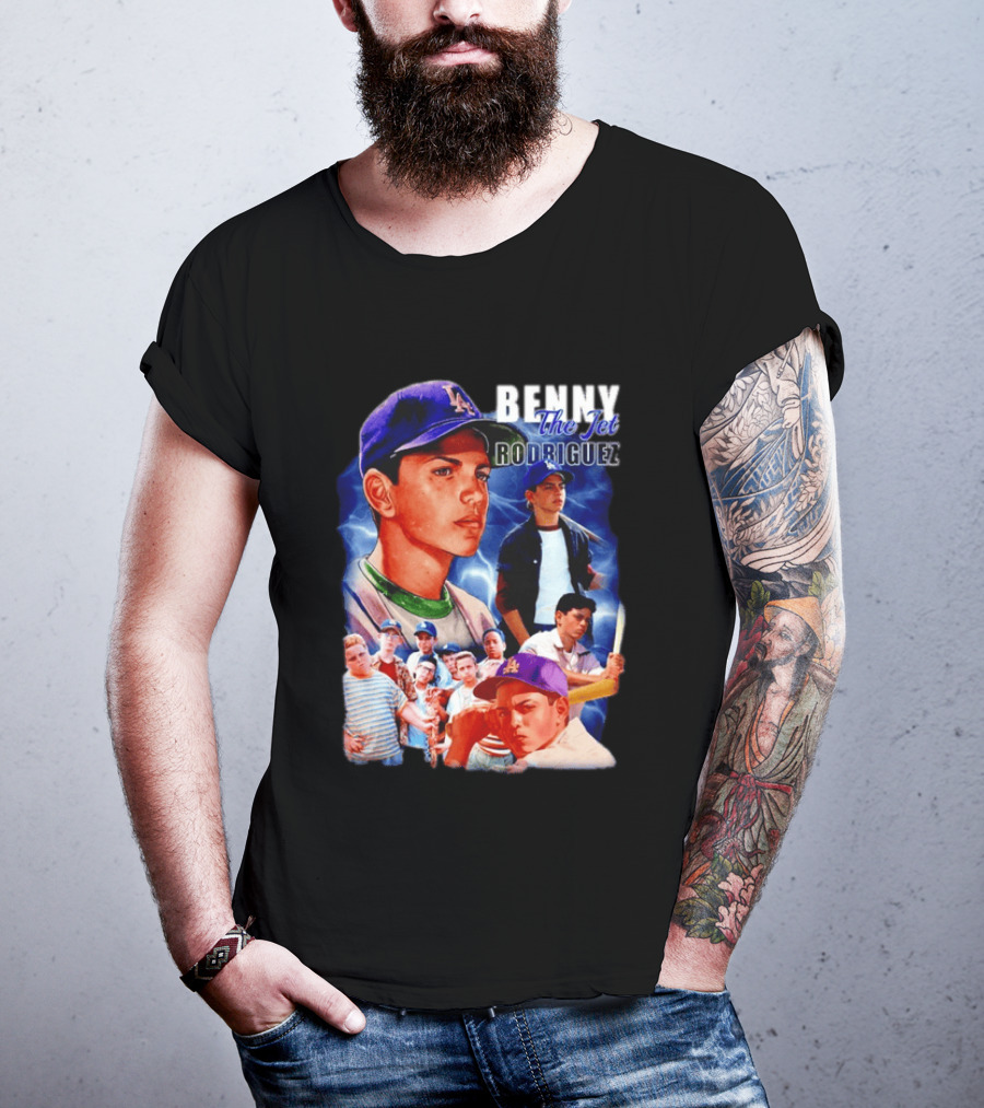 Benny The Jet Rodriguez Sandlot Baseball Movie Iconic Character Collage T-Shirt