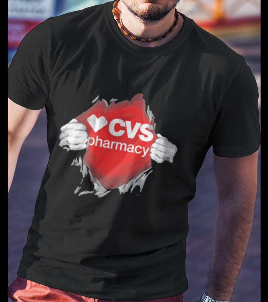 CVS Pharmacy Superhero Ripped Chest Employee Appreciation T-Shirt