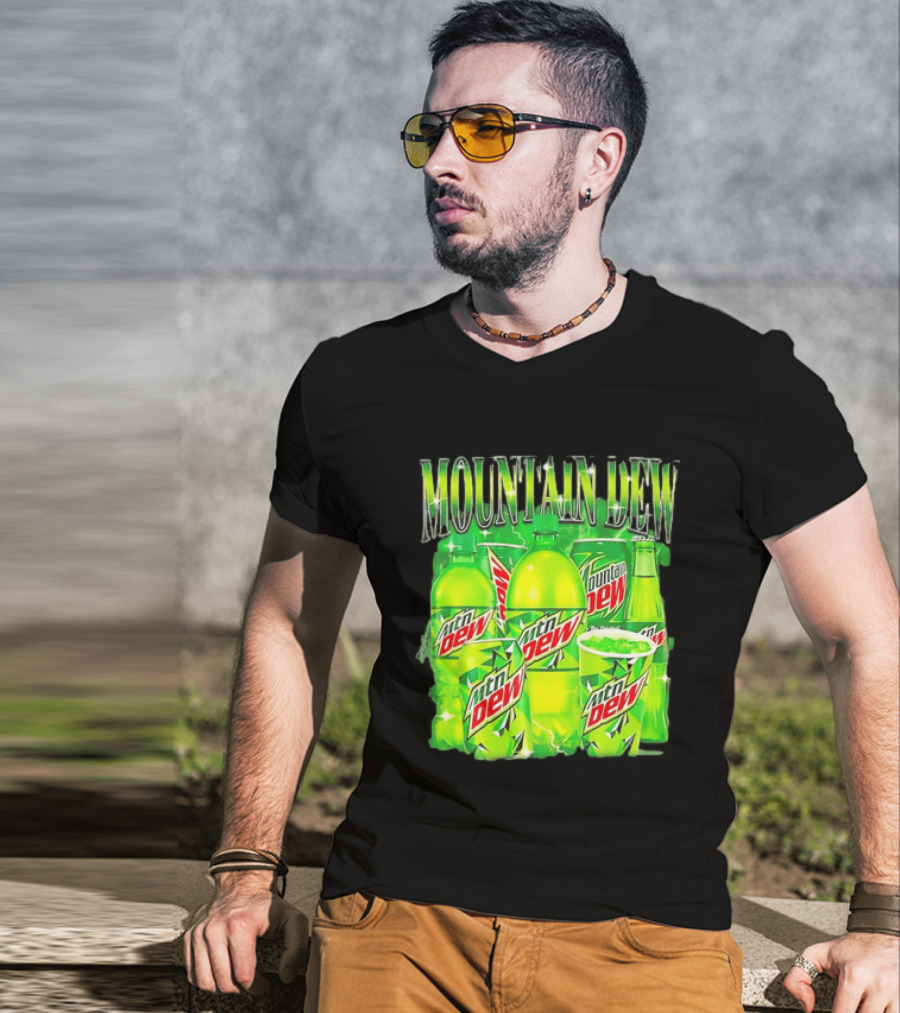 Mountain Dew Green Beverage Collection Bottles And Cans T-Shirt