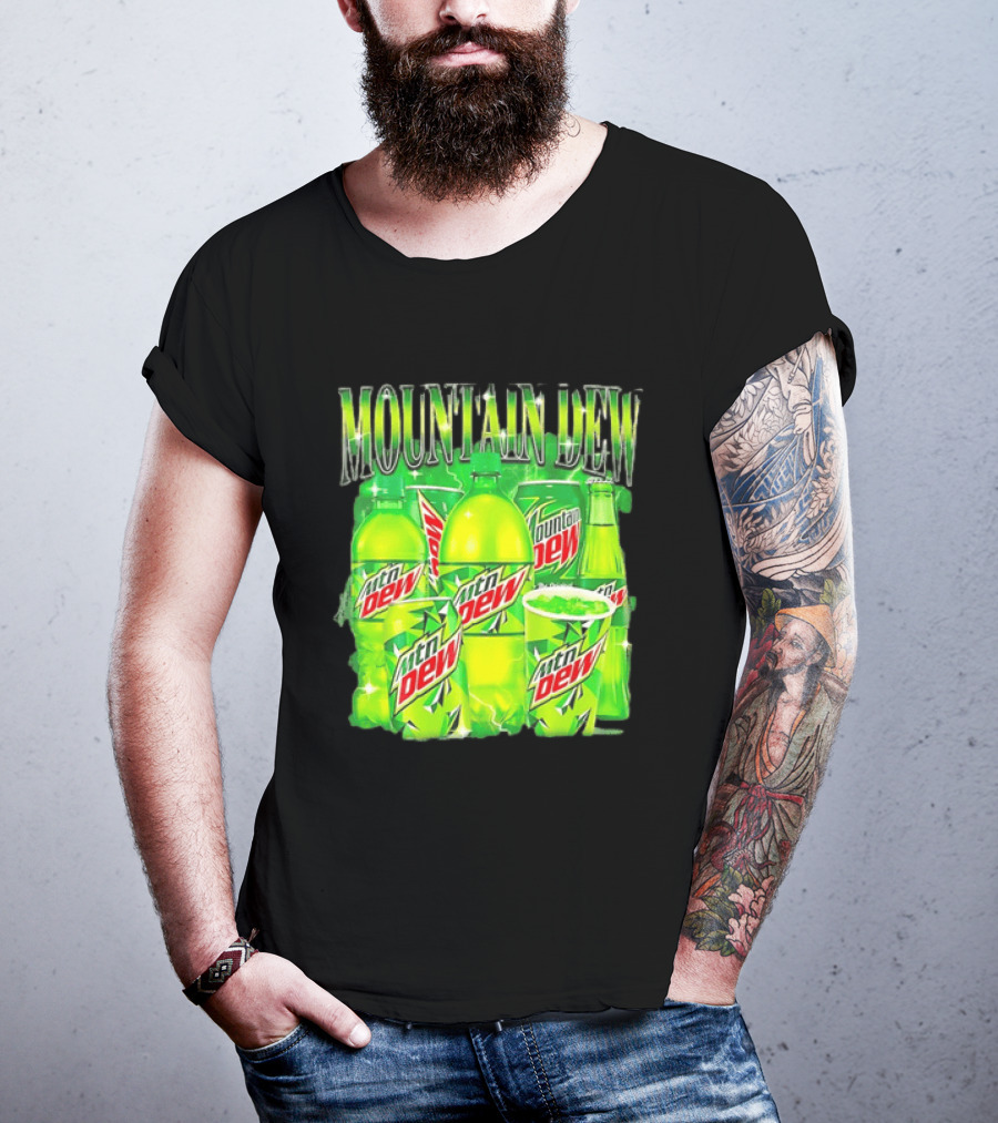 Mountain Dew Green Beverage Collection Bottles And Cans T-Shirt