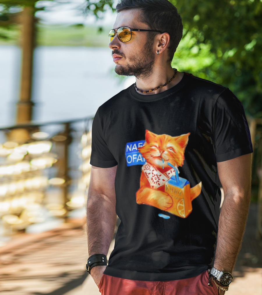 NAFO Fella Orange Cat Drinking VATNIK Tears T-Shirt