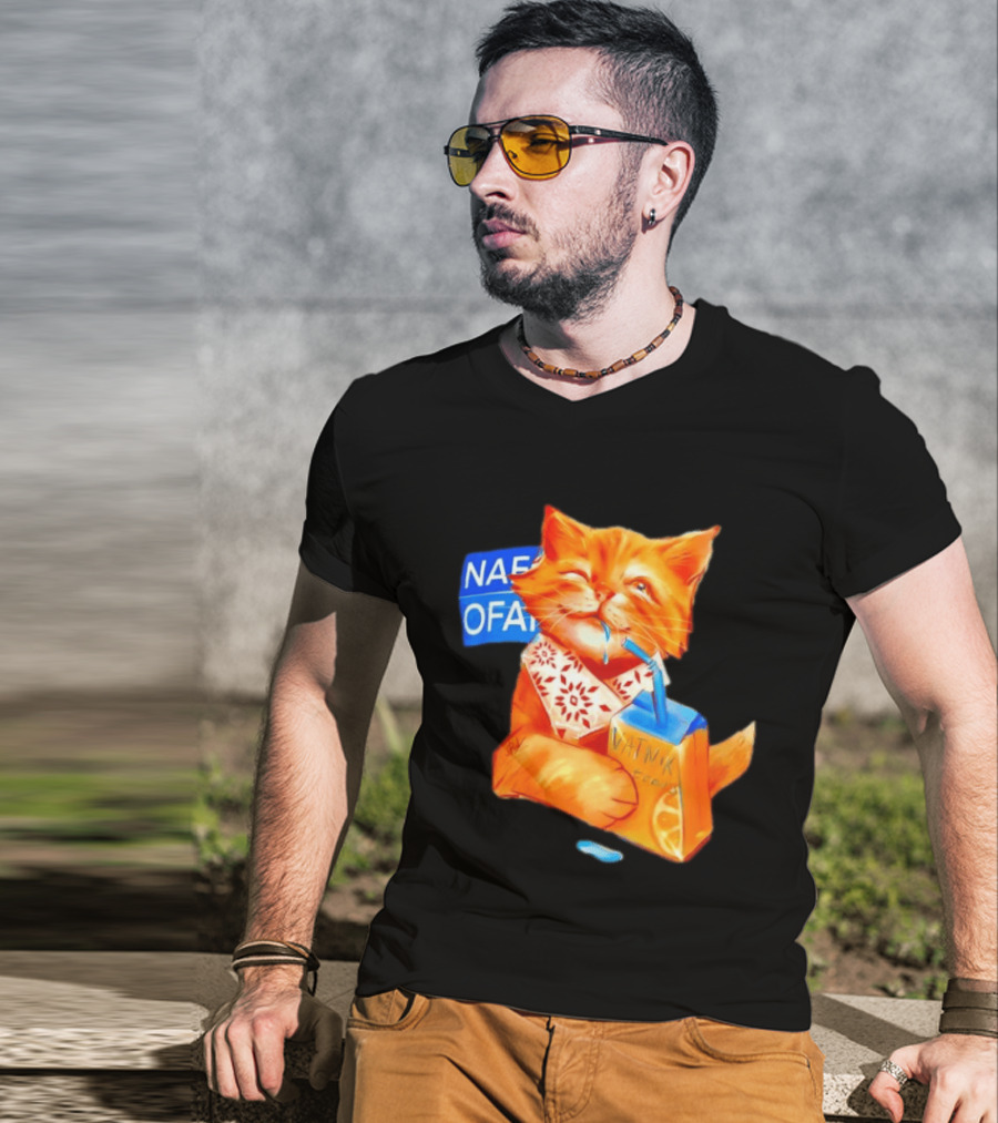 NAFO Fella Orange Cat Drinking VATNIK Tears T-Shirt