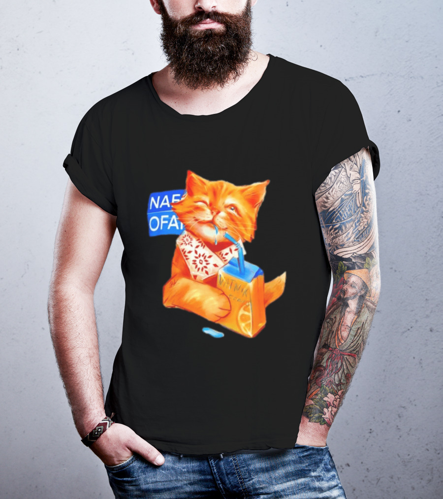 NAFO Fella Orange Cat Drinking VATNIK Tears T-Shirt