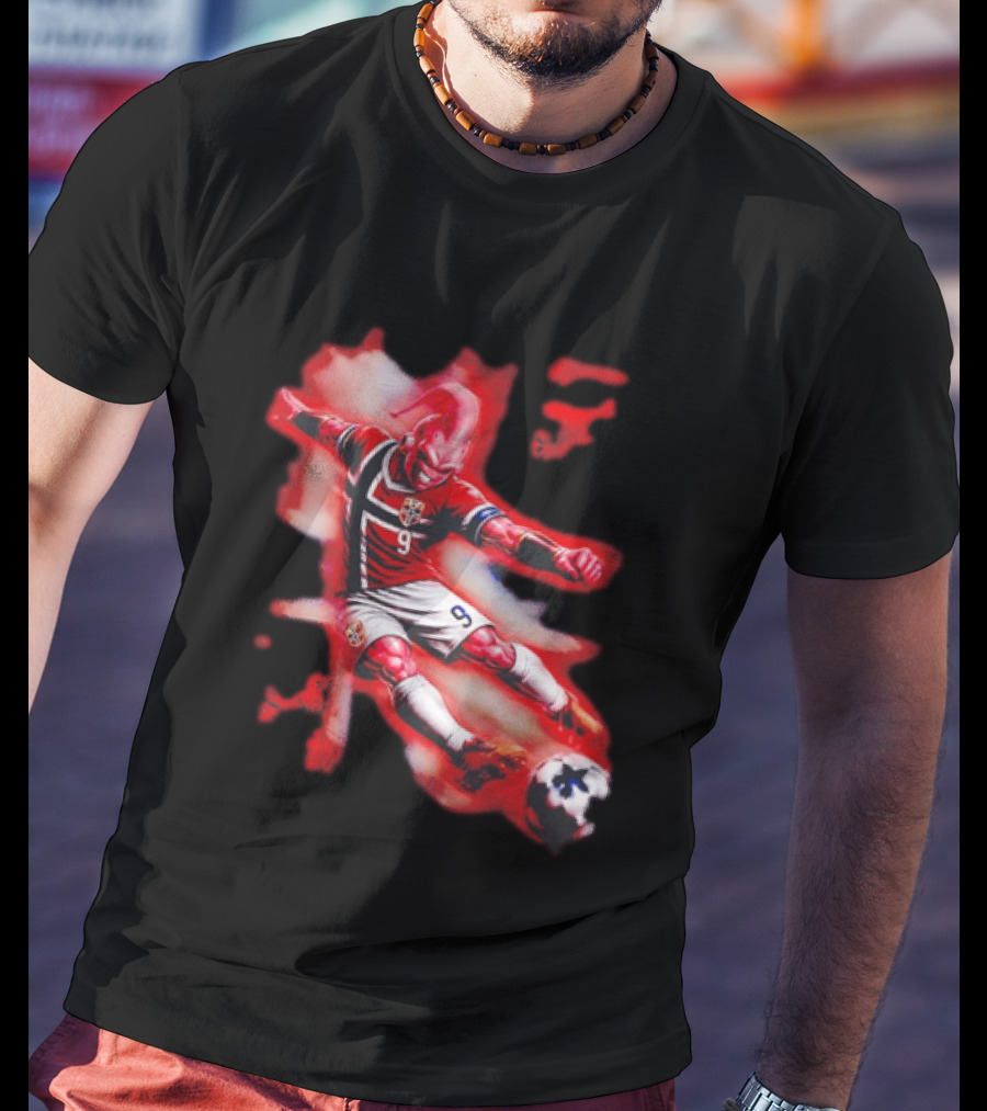 Erling Haaland Majin Buu Norway Football 9 Soccer Fusion T-Shirt