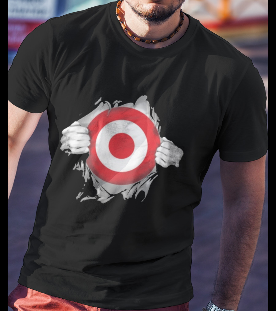 Target Ripped Chest Superhero Torn Look Employee Impact T-Shirt