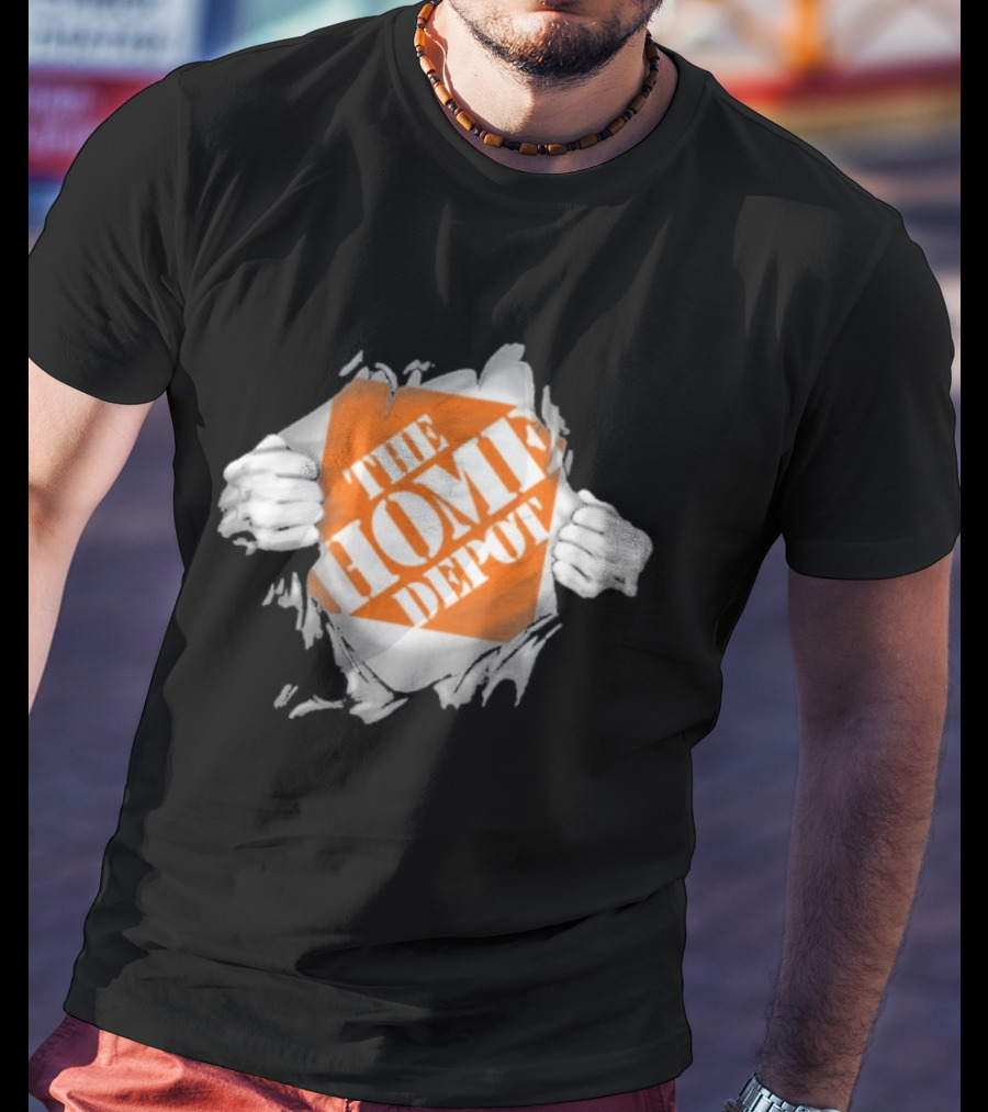 The Home Depot Ripped Chest Superhero Torn Employee T-Shirt
