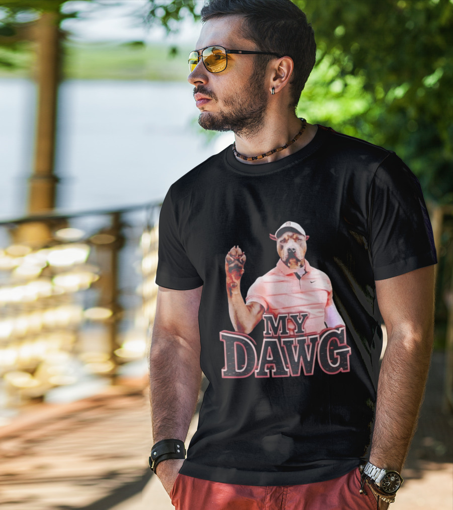 Tiger Woods Golfing Pitbull My Dawg T-Shirt