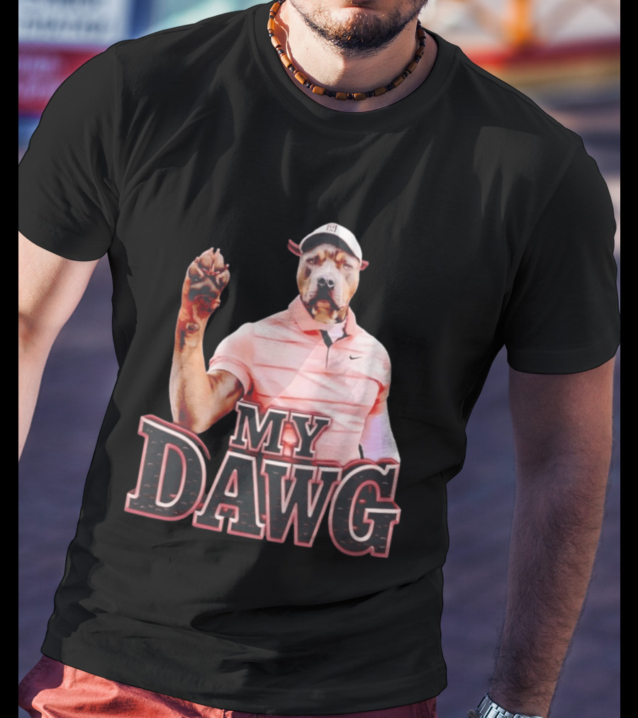 Tiger Woods Golfing Pitbull My Dawg T-Shirt
