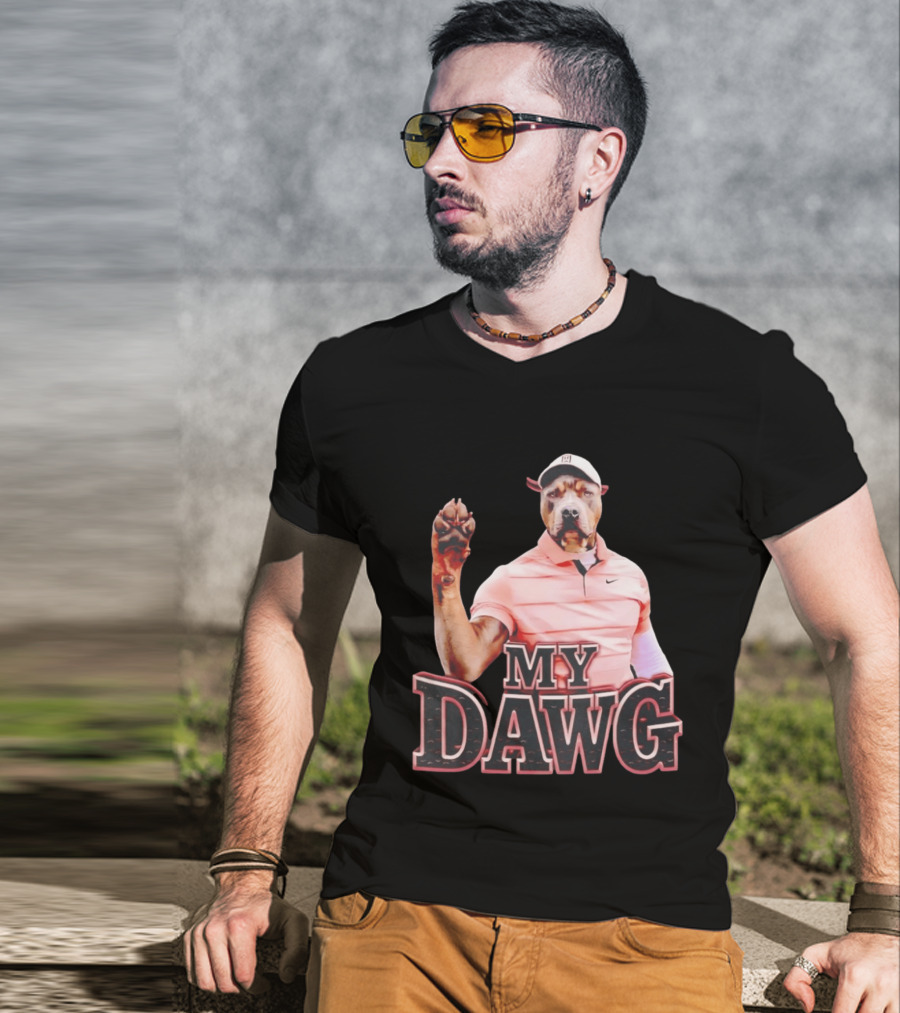 Tiger Woods Golfing Pitbull My Dawg T-Shirt