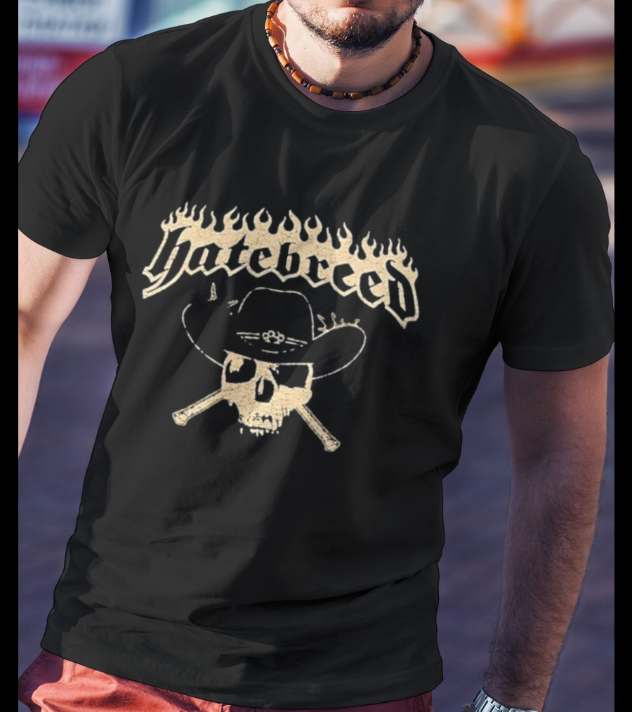 Hatebreed Skull Cowboy Hat Bones Summer Slaughter Tour 2026 Emo's Austin TX July 11 2026 T-Shirt