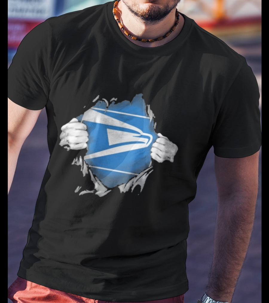 USPS Ripped Chest Superhero Torn Employee T-Shirt