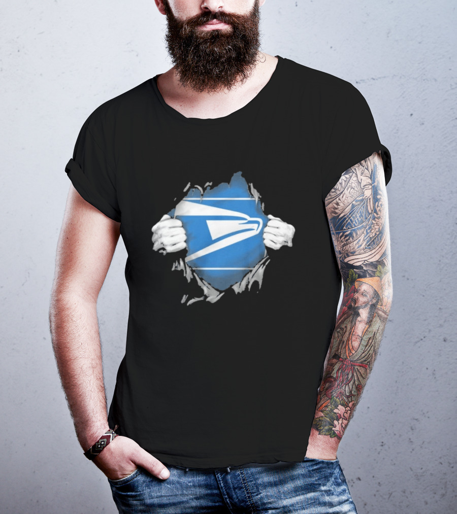 USPS Ripped Chest Superhero Torn Employee T-Shirt