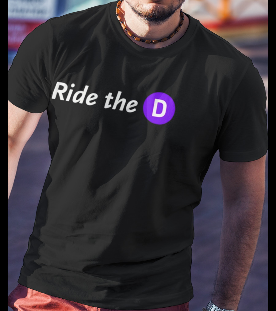 Ride The D Text With Purple Circle Letter D T-Shirt