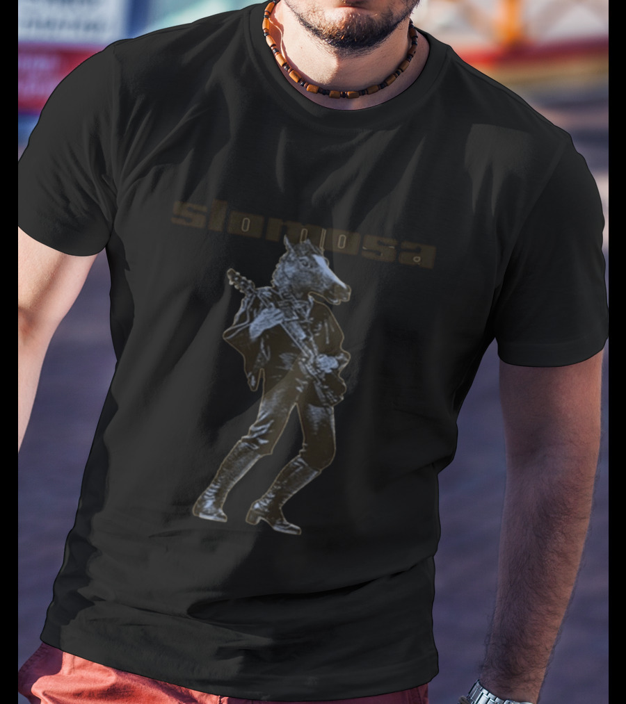Slomosa Horse Rocker Musician With Guitar T-Shirt