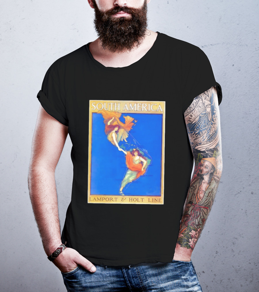 South America Lamport And Holt Line Travel With Women Map T-Shirt