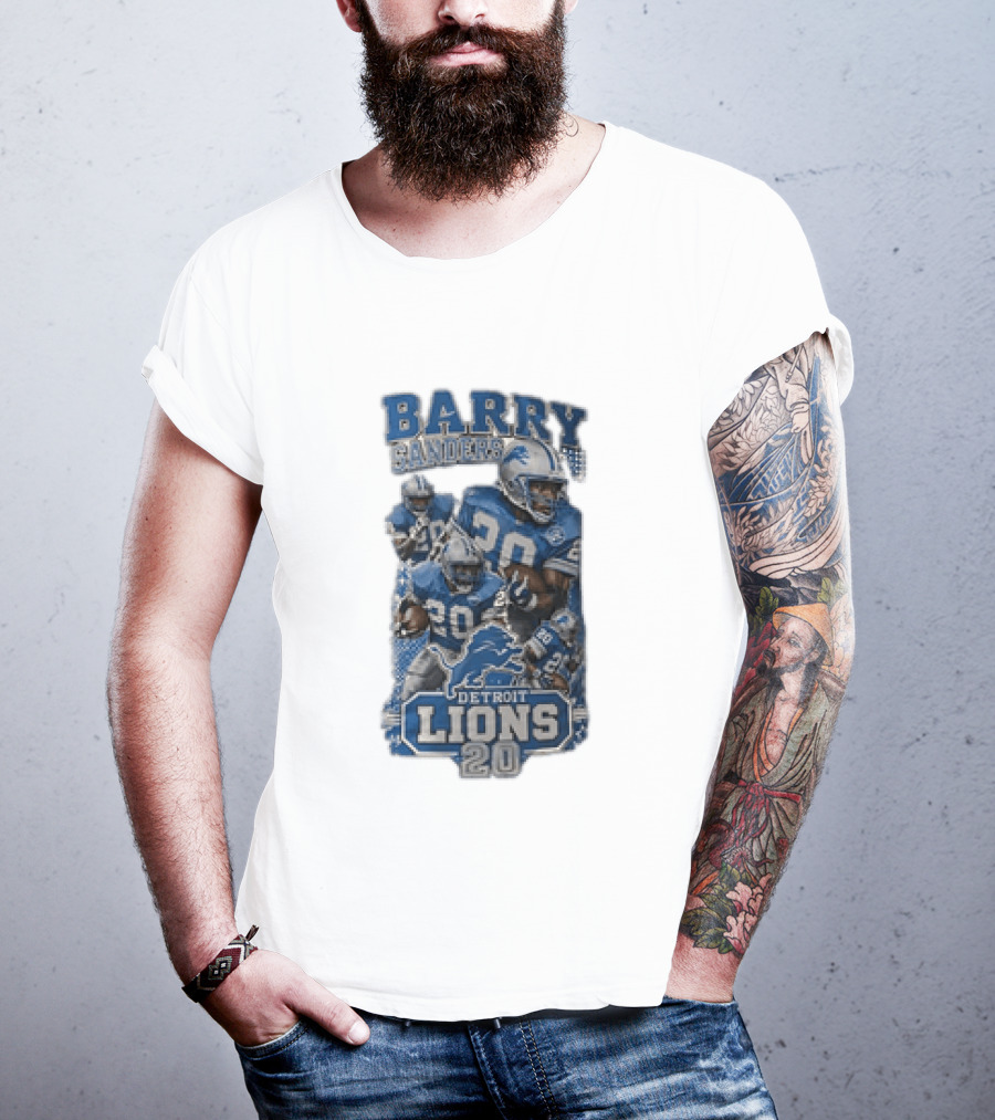 Barry Sanders Detroit Lions 20 NFL Football Legend T-Shirt