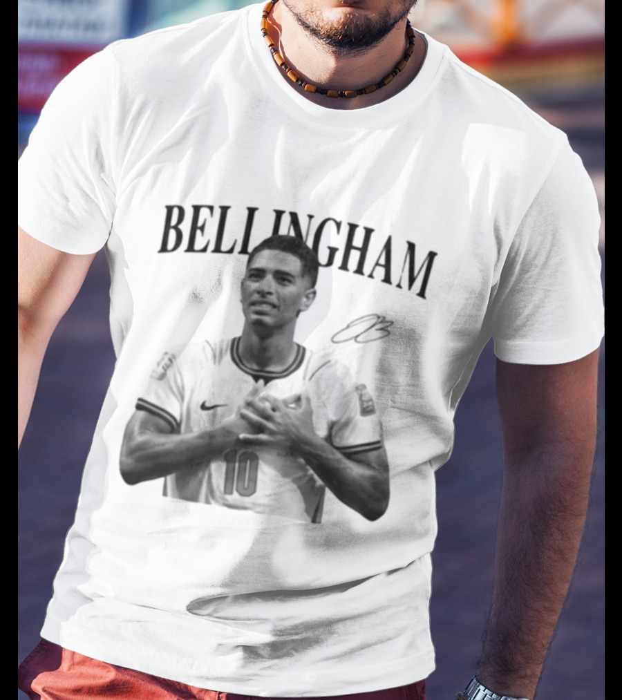Bellingham England Number 10 Footballer Iconic Three Lions T-Shirt