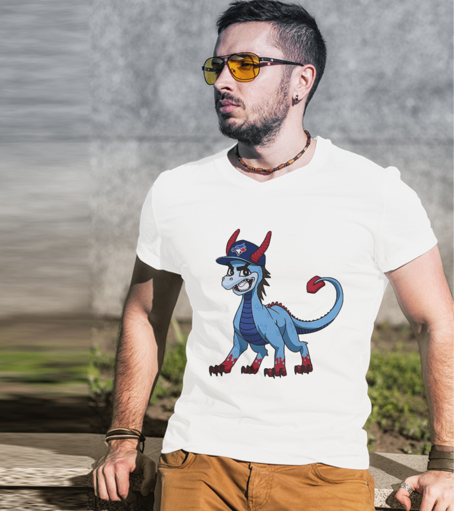 Toronto Blue Jays MLB Baseball Blue Dragon Hat T-Shirt