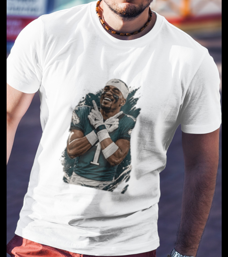Philadelphia Eagles Jalen Hurts Celebratory Pose Football Team Gear T-Shirt