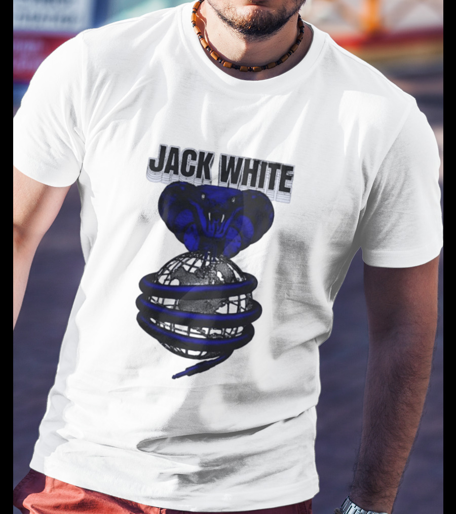 Jack White Cobra Wrapped Around Globe Music Band T-Shirt