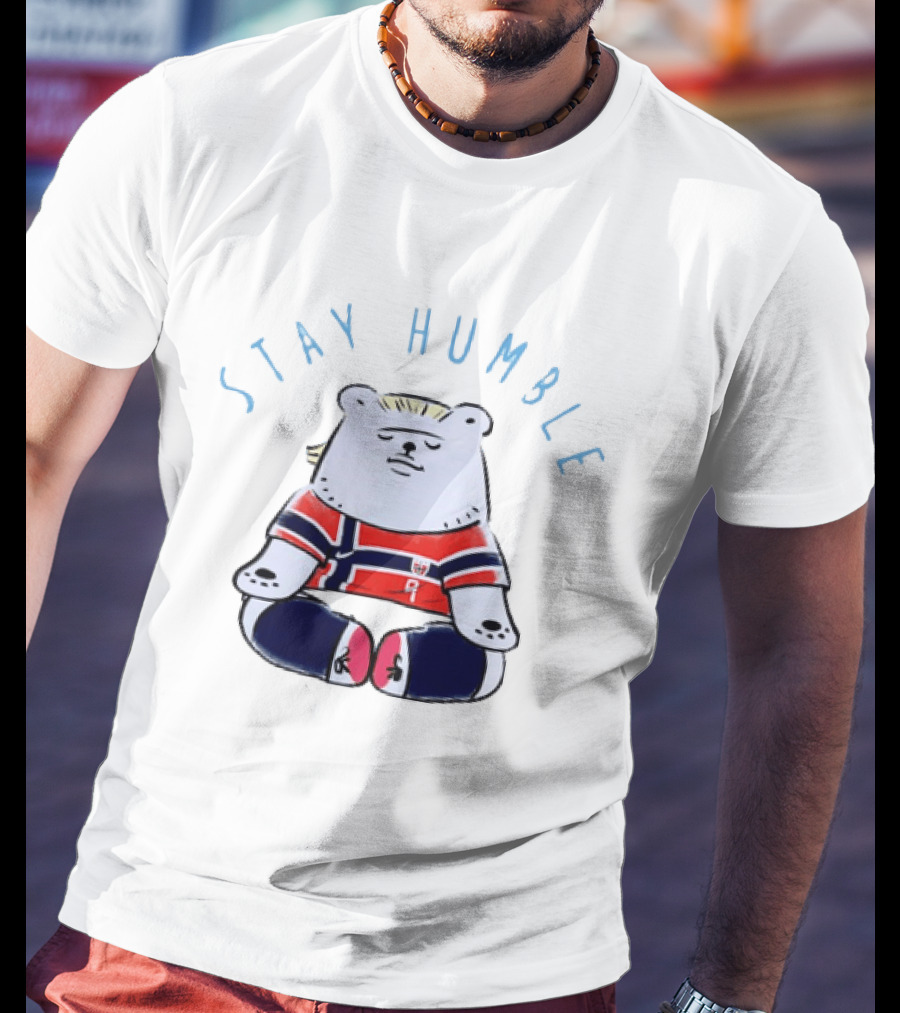 Stay Humble Meditating Bear Norway Erling Haaland Football Team T-Shirt