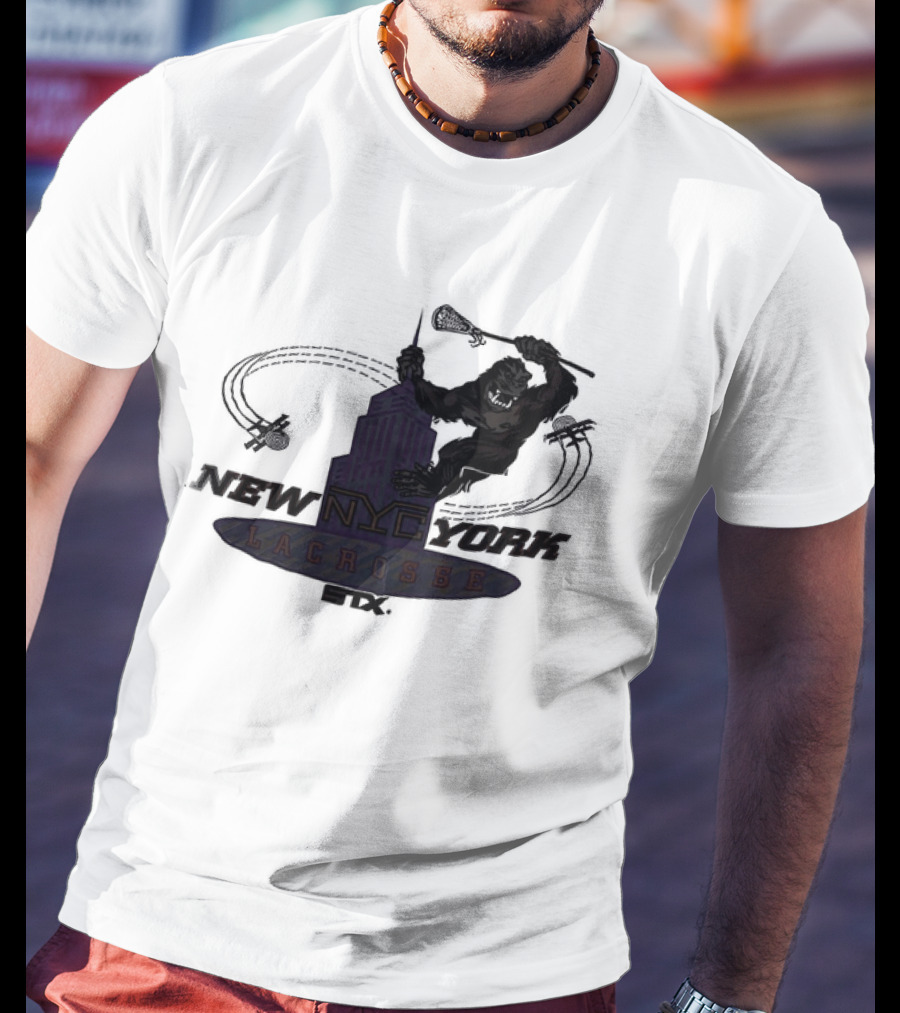 King Kong Empire State Building New York Lacrosse T-Shirt