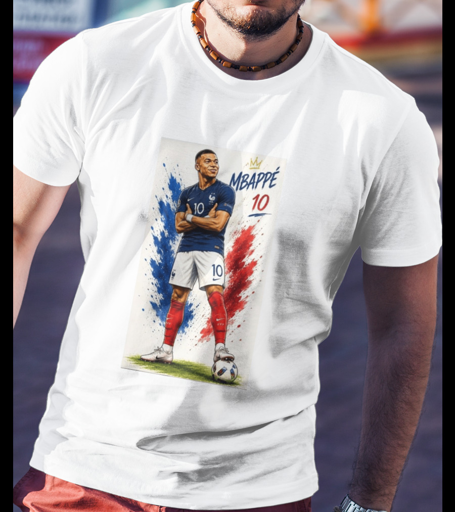 Kylian Mbappé France Soccer KM10 Caricature Star T-Shirt
