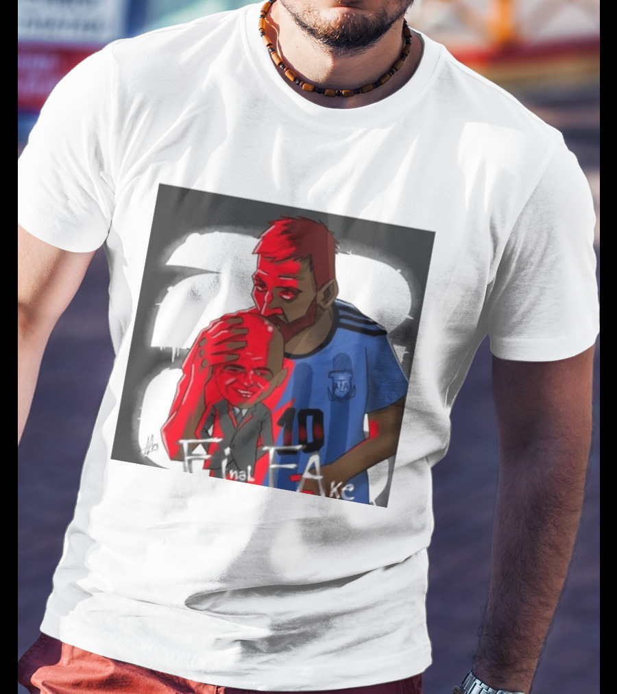 Lionel Messi Argentina Final FAKE AFA 10 T-Shirt